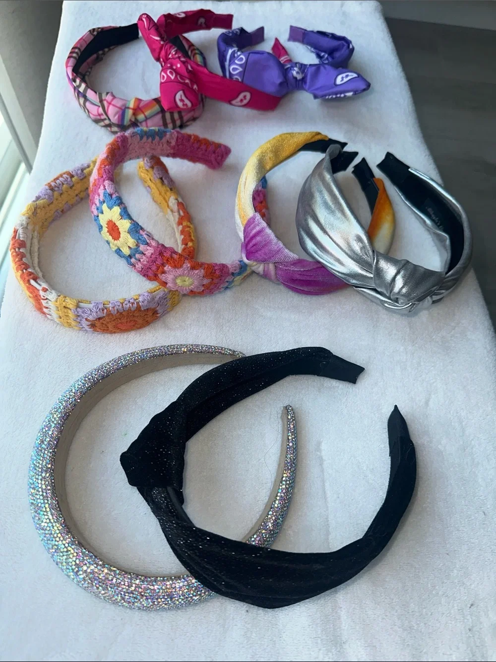 Assorted Girls' Headbands - Pink, Purple, Yellow, Silver, Black, Multicolor